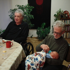 Michael, Jeffrey, and Ollie - chilling after Thanksgiving dinner