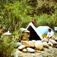Camp at the bottom of the Grand Canyon 1992