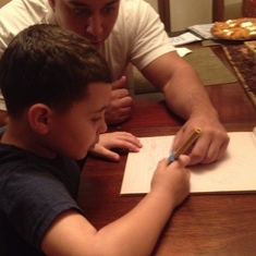 always did homework with Jordan-even till the last moment. The most amazing father ever!