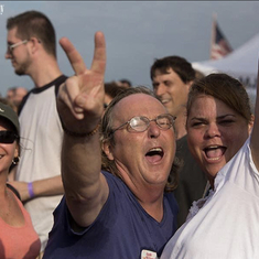 Beatles tribute band on a ship in Boston harbor 