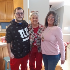 His mom and my mom and my brother 