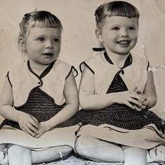 Donna and Debbie Stevens "the Twins" about 2 1/2 years old
