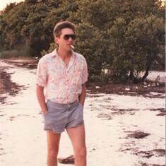 Mike strolling on the beach at Key Largo