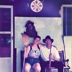 Mike and I posing for our "American Gothic" - Looneyville, WV - style