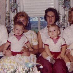 Michael and Mom on right.  Cousins and Mom's  in Wilcher family