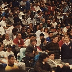 Coach and Mike Bowler at the Coliseum 1991with Coach Bannister at the helm and Assistant Coach Morales