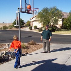 Shooting Hoops with Grandson Abe