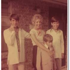 Me, Mike, Andy, and Aunt Hope on Easter Sunday, 1976, looking cool