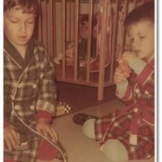 Me and Mike on Christmas morning, 1970....