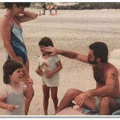 Mike and Family at Jacksonville Beach, around 1988