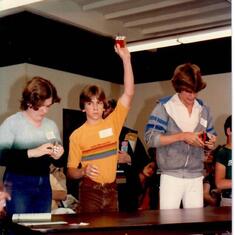 Mike winning the regional Rubik Cube contest, 8th grade ~1982