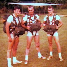 Me, SSG Chris Hodge, Sergeant Jimmy Eason.  We were getting ready to parachute from a Huey into Gatun Lake.