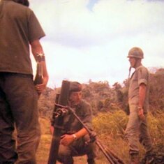 SFC Carpenter manning the mortar.  Carpenter was an exceptional commo sergeant. He was a member of the two SF A-teams in 1967 who trained 500 Bolivian rangers, tracked down and eliminated Che Guevara and other Cuban guerrillas trying to overthrow Bolivia.