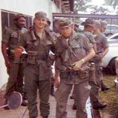 Heading for the Chagres jungle for several weeks.  The other soldier is SSG Jimmy Johnson, ODA-9's recon man (operations and intelligence), one of the most interesting, perhaps most dangerous, characters you'd ever meet.