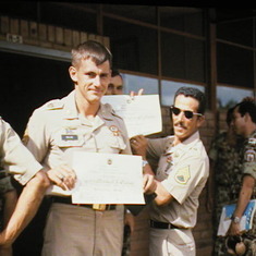 Receiving jump wings from the Columbian military