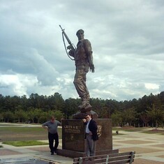 50th Anniversary of Special Forces, Juri Estam and me at the 'Bronze Bruce' statue (image of Special Forces soldier)