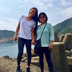 Wife and daughter, Ming Li and April