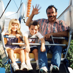 1992 - Laura, Max, and Mike at carnival