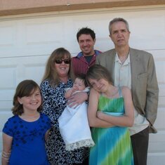 Michael with our parents, Jan and Mike; and his nieces, Haylie, Brielle (Goddaughter) and Taylor the day of Brielle's baptism (2011)
