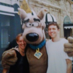 Michael and Michele with Scooby-Doo at Universal Studios (about 1995)
