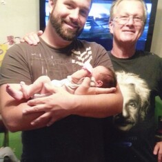 Dad and myself with new born Abigail (1 day old)