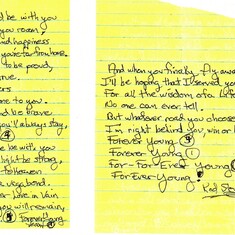 Mike wrote the lyrics to "Forever Young" by Rod Stewart.