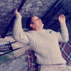 Kissing the Blarney Stone, Ireland, c. 1986