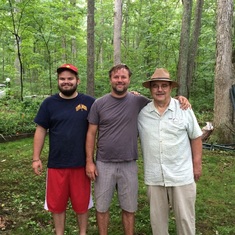 Nephew Max, Spencer, and Mike at Camp Run-a-muck (brother’s place) in West Virginia