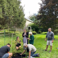 Planting a Japanese Maple Tree in Michael's memory the weekend of his memorial in September, 2021.