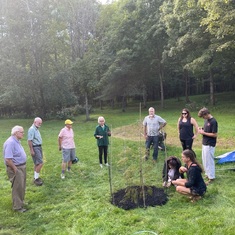 Planting a Japanese Maple Tree in Michael's memory the weekend of his memorial in September, 2021.