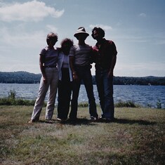 Mike and Judy, Dud and Syd on Chain of lakes in Adirondacks