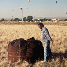Albuquerque balloon festival around 1998, Michael and Jewels helped chase balloons