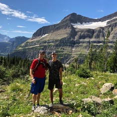 Summer 2019 with his Uncle Pete hiking in Glacier National Park.  