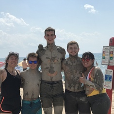 Went to the Warren Dunes. We found a mud pit and covered ourselves in it