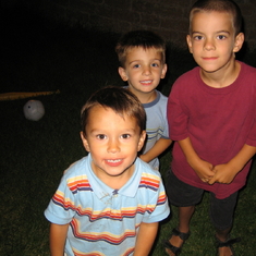 Michael with his buddies Owen and William in 2005