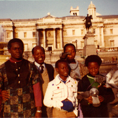 The family, at Trafalgar Square, London