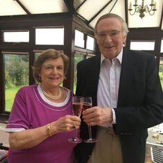 Raising a glass for their 56th wedding anniversary in 2017