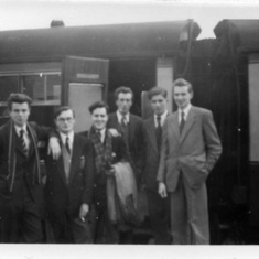 Michael with national service chums, 1953