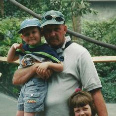 Another zoo trip..Mike with Carly and Spencer