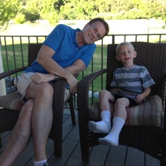 Rennie family reunion 2014. Michael with his great nephew, Jordan Rennie.