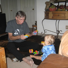 Julian & Grandpa playng