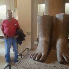 The Louvre. And I thought Daddy's feet were big (Mike shown for scale).