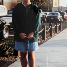 Mike always the animal lover- with Cody circa 1994-Huntington Beach