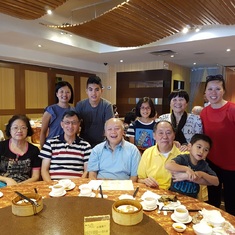 With St Louis classmates Uncle Bong, Uncle Chan Tong and families, Toronto, July 2016