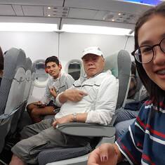 Flying to Taipei, September 2018. It's very rare the whole family is on the same flight. 