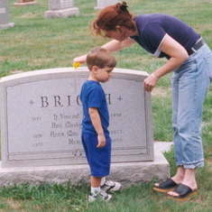 Michelle and Sean at Moms Grave 1999