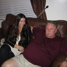 Michelle and her Dad kicking back.