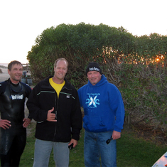Mike, Matt Pritchard, & Wardog chillin' after a great wavesailing sesh at Jalama...