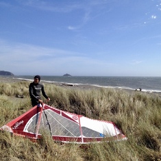 Mike in Port Orford, OR 2015.  The only one brave enough to go out that day.