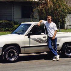 Mike's first owned vehicle, a Toyota pickup.  Photo taken July 1988 in front of his Aunt Laurie's house in Garden Grove.